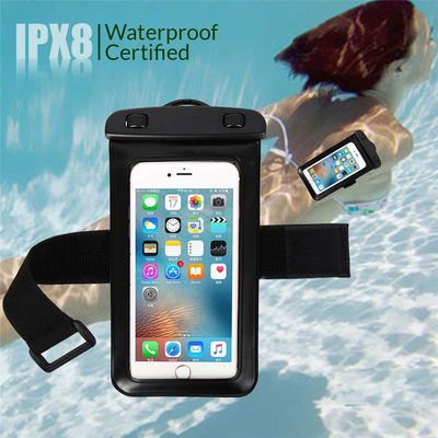 กระเป๋าใส่โทรศัพท์กันน้ำ PVC IPX8 ว่ายน้ำพร้อมสายรัดแขน