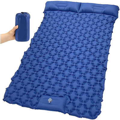 สีน้ำเงินเข้ม Double Camping ที่นอนเป่าลมแบบกด TPU Coating